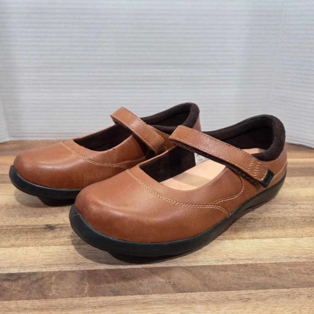 Anodyne No 19 Women's Casual Mary Jane Shoes‎ Brown Leather 7XW Extra Wide Ortho